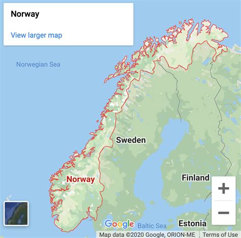 norway on google map